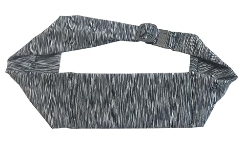 BANDI Running Belt for Women & Men – USA Made No-Bounce Adjustable Waist Pack & Secure Fanny Pack – Fits All Phones, Gels & Essentials – Zipper-Free, Medical Device Friendly - color: Strata Black/White
