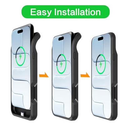 Battery Case for iPhone Air,Upgraded 12000mAh Rechargeable Portable Charging Case with Wireless Charging Compatible for iPhone 17 Air (6.5 inch) with Carplay Extended Battery Pack Charger Case (Black) - size: iPhone Air-12000mAh Black