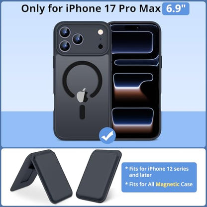 for iPhone 17 Pro Max Case w/Detachable MagSafe Wallet-Black | RFID Blocking Card Holder&Kickstand, Military-Grade Drop & Raised Camera Protection for Travel & Commute - color: Black