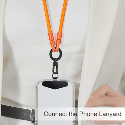 TENOC Metal Phone Tether with Spring Ring, Black+Silver - color: Silver/Black