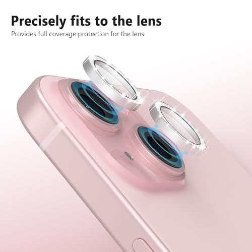 TENOC Camera Lens Protector for iPhone 13 & 13 Mini, Silver Glitter - size: iPhone 13/13 Mini
