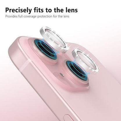 TENOC Camera Lens Protector for iPhone 13 & 13 Mini, Silver Glitter - size: iPhone 13/13 Mini