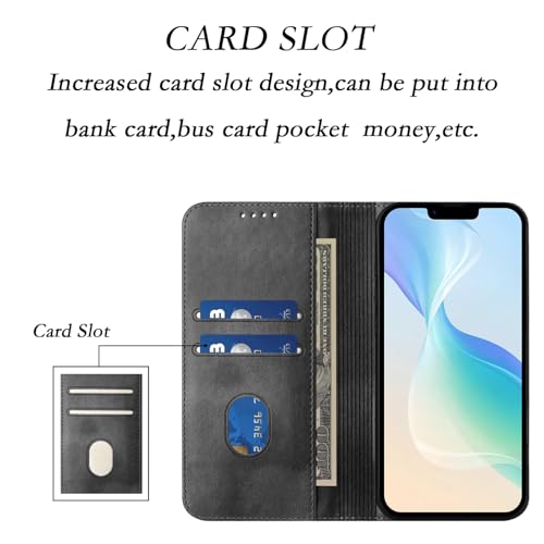 Protective Case Compatible with Galaxy A20E with RFID Blocking, Leather Phone Case Bumper Magnetic Case Leather Cover Card Slot Wallet Shockproof Shell Compatible with Samsung Galaxy A20E/A10E - color: Black