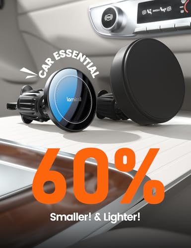 Lamicall 15W for MagSafe Car Mount Charger Vent Dashboard 360° for iPhone - color: Black