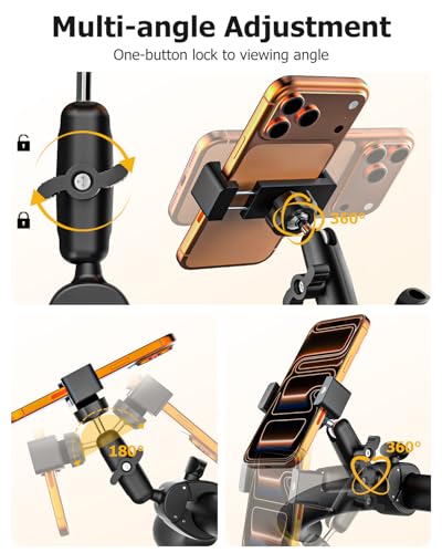 Stroller Phone Holder Handle - 360° Metal Arm & Super Stable