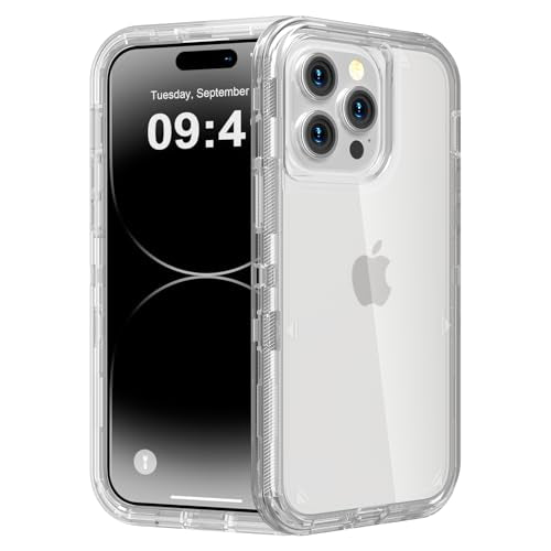 Follaroma for iPhone 14 Pro Case, Shockproof, Crystal Clear | Heavy Duty Shockproof Protection Phone Cases, Anti-Drop, Military Grade Dual Layer Transparent Rugged Protective Cover, 6.1" - color: Clear, size: iPhone 14 Pro 6.1‘’