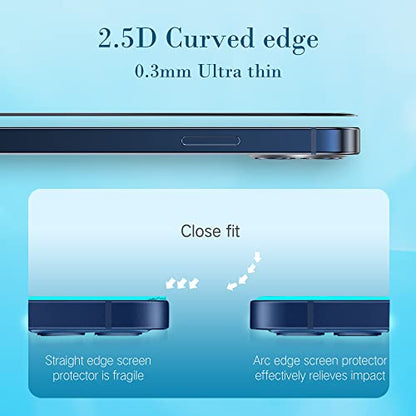 PERFECTSIGHT Privacy Screen Protector Compatible with iPhone 15 Pro 6.1 Inch, Anti Blue Light Anti Spy, HD Clear Bubble Free Anti-Scratch Case Friendly 5X Stronger Tempered Glass - color: HD Privacy, size: 6.1 inch