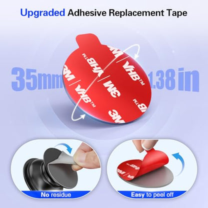 10 Pcs 35mm Sticky Pads for Pops Socket Base, Double-Sided Adhesive Tape