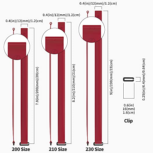 Sinjimoru C-Shaped Clip Finger Phone Grip, Silicone Strap, Wine Red 210 - color: Wine Red, size: 210