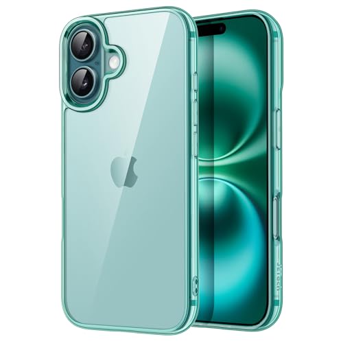 JETech Case for iPhone 16, Anti-Yellowing, Teal | Shockproof Protection, Scratch Resistant Hard PC Back, Durable Transparent TPU Bumper - color: Teal, size: iPhone 16