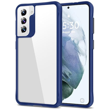 HOOMIL Case for Samsung Galaxy S21 FE (ONLY 6.4-Inch), Non-Yellowing, Drop Protection, Anti-Scratch Transparent Hard Back Phone Cover - Navy Blue - color: Blue, size: Samsung Galaxy S21 FE