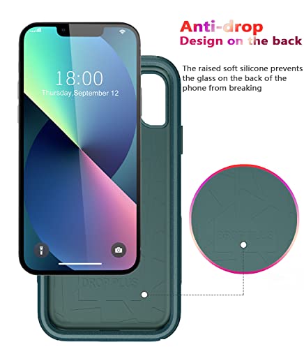 Diverbox for iPhone 13 Case [Shockproof] [Dropproof] [Dust-Proof],Heavy Duty Protection Phone Case Cover for Apple iPhone 13 (Dark Green) - color: 13-Dark Green