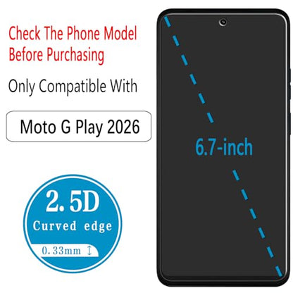 2 Pack Privacy Screen Protector for Motorola Moto G Play 2026 - color: Blac-Moto G Play 2026