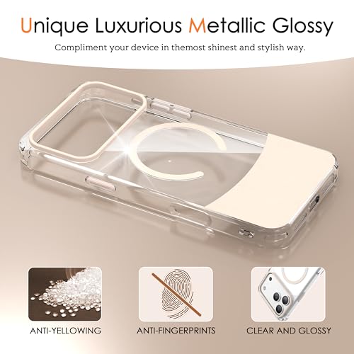 Magnetic Case for iPhone 17 Pro, Crystal Clear, [Compatible with Magsafe][Military Grade Drop Protection] Anti-Yellowing Slim Shockproof Transparent Protective Phone Cover, Light Pink - color: Light Pink, size: iPhone 17 Pro