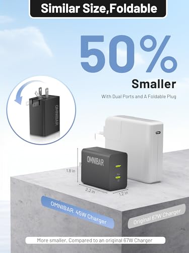45W Dual USB C Fast Charger, Compact GaN PD PPS Fast Charging Block - color: 45W Black