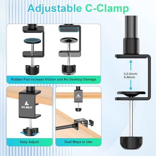 Ailight Adjustable Desk Camera Mount & Webcam Stand 10.8"-31.1" - size: TS6001