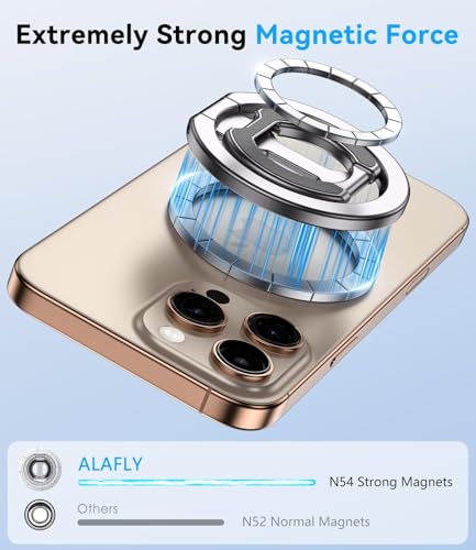 Magnetic Ring Holder for MagSafe Dual-Sided, Removable Phone Finger Grip Holder Adjustable Kickstand for iPhone 17/16/15/14/13 Series, Magnet Phone Stand Grip Compatible with Magnetic Car Mount