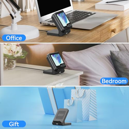 Geyo 15W Fast Wireless Charger Stand for Samsung Galaxy Z Flip 8, Non-Fold