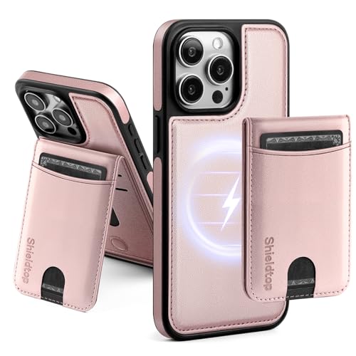 Shieldtop Compatible with MagSafe iPhone 12 Pro Max Wallet Case,Rose Gold | 2 in 1 Detachable Magnetic,Credit Card Holder Slots,RFID Blocking,PU Leather,Kickstand,Flip Folio Phone Cover for Men & Women - color: Rose Gold, size: iPhone 12 Pro Max 6.7"