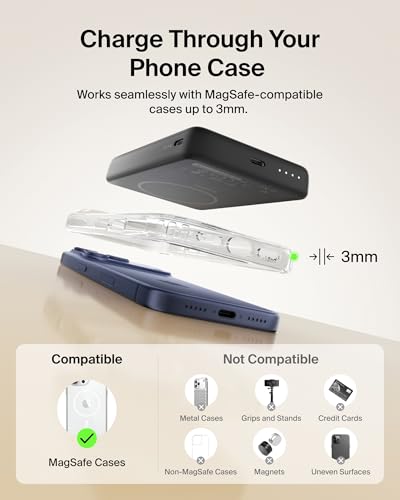 Belkin 10000mAh Qi2 15W Slim Magnetic Power Bank with USB C Cable - color: Black