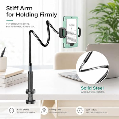 Kefotic Long Gooseneck Tablet Holder, eReader Mount