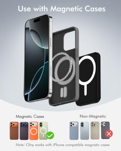podoru for MagSafe Power Bank 5000mAh, Ultra-Slim Magnetic Portable Charger - color: Deep Matte Black