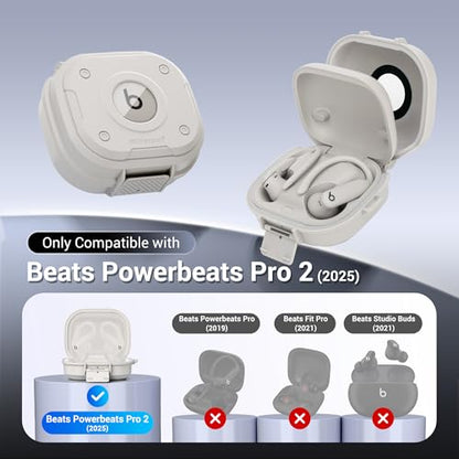 PROfezzion for Beats Powerbeats Pro 2 Case Cover with Lock, Heavy Duty - color: Quick Sand