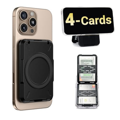 PROfezzion for MagSafe Wallet Card Holder, RFID Blocking, Dual Sided Magnet - color: Black