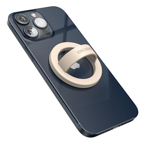 Encased Magnetic Phone Grip Holder (Compatible with MagSafe) Thin Silicone Finger Loop Ring for iPhone (Ivory) - color: Ivory