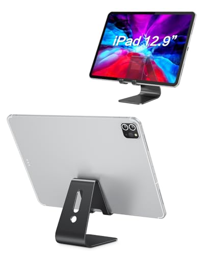 OMOTON C1 Upgraded Aluminum Cell Phone Stand for Desk, Durable Phone Dock - color: Black