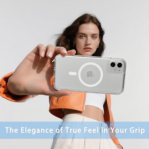 Magnetic iPhone 12/12Pro case,Compatible with Magsafe, Military-Grade Protection,Slim Translucent Matte Shockproof with Anti-Scratch Anti-Fingerprint Phone Cover (transparent, iPhone 12/12Pro) - color: Transparent, size: iPhone 12/12Pro