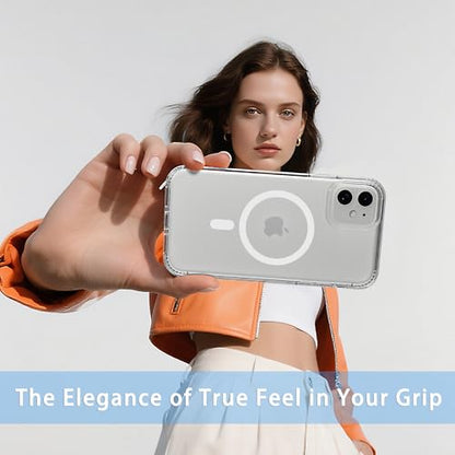 Magnetic iPhone 12/12Pro case,Compatible with Magsafe, Military-Grade Protection,Slim Translucent Matte Shockproof with Anti-Scratch Anti-Fingerprint Phone Cover (transparent, iPhone 12/12Pro) - color: Transparent, size: iPhone 12/12Pro