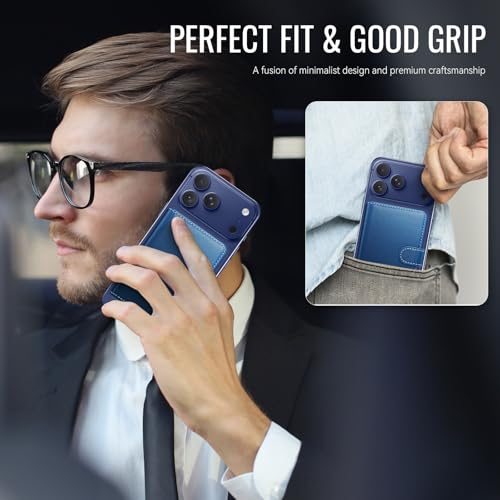for Magsafe Magnetic Phone Wallet Card Holder, Elegant Blue - color: Elegant Dark Blue