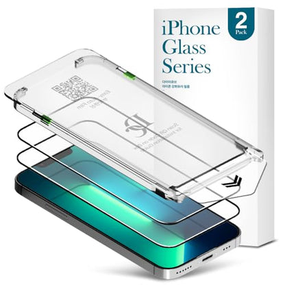 2 PACK Premium Glass Screen Protector for iPhone 13 Pro Max with [Easy Auto Dust Removal Installation Kit & Bubble Free] 3D Edge Full Coverage, 9H Hardness, Scratch Resistance, Shatterproof, - size: iPhone 13 Pro Max