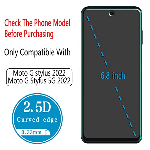2 Pack Screen Protector for Moto G Stylus 2022 Tempered Glass - color: Clear