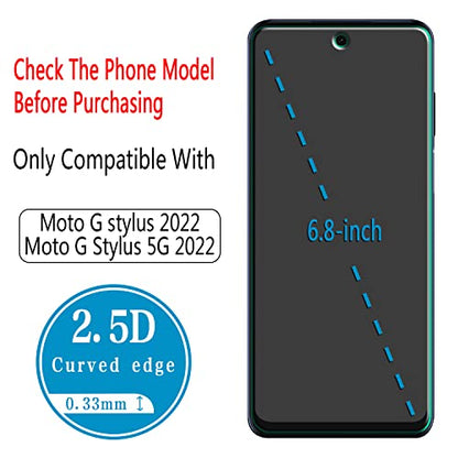 2 Pack Screen Protector for Moto G Stylus 2022 Tempered Glass - color: Clear