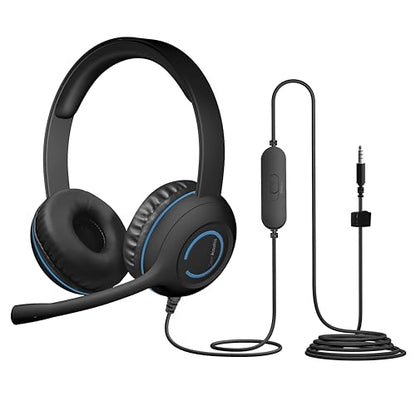 Cyber Acoustics AC-5002 3.5mm Stereo Headset with TuffCord, 10 Pack - size: 10-Pack