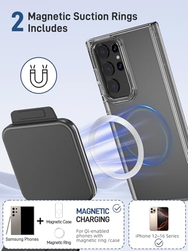 Magnetic Wireless Charger for Samsung, 3 in 1 Charging Station for Samsung