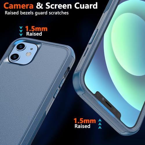 Diverbox for iPhone 12 case,iPhone 12 Magnetic case [with Screen Protector and Camera Lens Protector ] 2 Pack [15 FT Military Grade Drop Protection] Heavy Duty Shockproof Phone Case (Blue) - color: Magnetic Blue