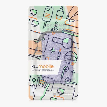 kwmobile Universal Phone Pouch Size M - 5.5" - Neoprene Smartphone Pouch with Zip - Water-Repellent Mobile Phone Case - Sleeve in Denim/White - color: denim / white, size: M - 5.5"
