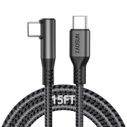 XAOSUN 240W Right Angle USB C to USB C Cable, 90 Degree USB C Cable 15FT - size: 15FT-90°