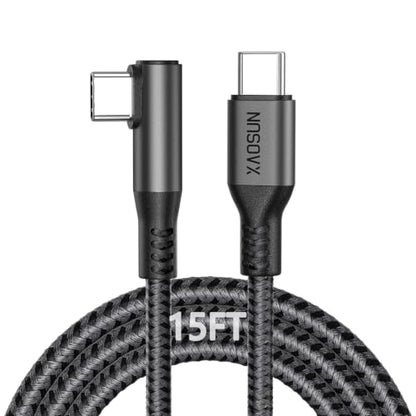 XAOSUN 240W Right Angle USB C to USB C Cable, 90 Degree USB C Cable 15FT - size: 15FT-90°