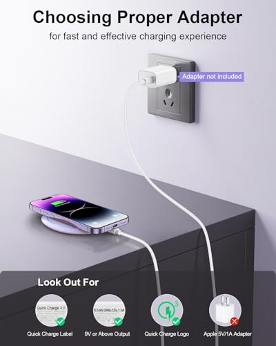 NANAMI 10W Max Wireless Charger Pad for iPhone, Samsung and Other Devices - color: Purple