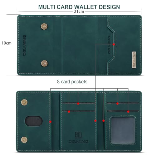 Leather Wallet Phone Cases Compatible with iPhone 15 Pro Max Case with Card Holder Men 6.7'' 2 in 1 Detachable Back Cover (Green, IP 15 Pro Max) - color: Green, size: IP 15 Pro Max