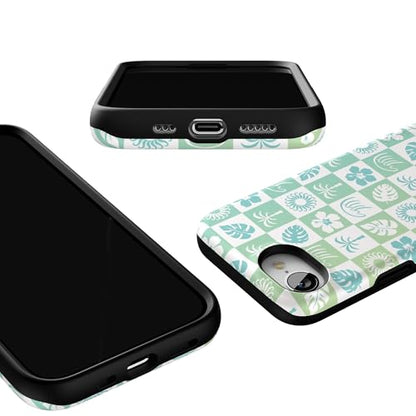 Casely iPhone 16e Case | Pura Vida | Coastal Checkers | Bold Protective Design | Compatible with MagSafe - color: Pura Vida | Coastal Checkers