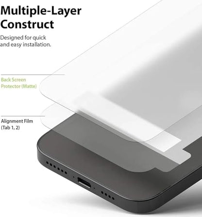 [2 Pack Back Screen Protector for iPhone 17, Not Glass Hydrogel Protector Film Ultra-Thin Full Wrapped Edge Transparent (Matte Black) - color: Matte Black