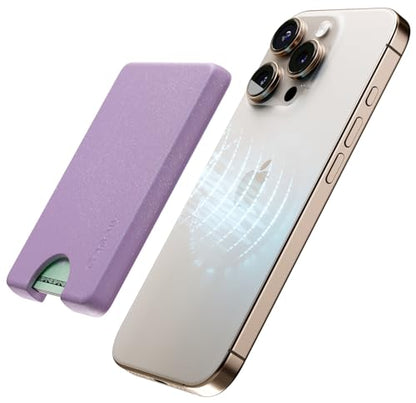 Casely MagWallet | Lavender Waves | Purple Shimmer | Slim Wallet Card Holder | Compatible with MagSafe | Soft-Touch Hard Silicone | Holds Up to 3 Cards - color: Lavender Waves | Purple Shimmer