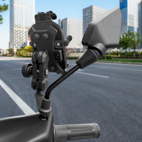 Motorcycle Rear View Mirror Phone Mount Compatible with 4.8-7" Cell Phone - color: Rearview Mirror Mount