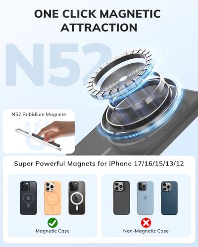 Hichain Magnetic Portable Charger for iPhone, Wireless Power Bank 5000mAh Magnetic Charger for iPhone 17 16 15 14 13 12 Series, Magnetic Safe Charging with 60W USB C Charge Cable - Dark Grey - color: Dark Grey