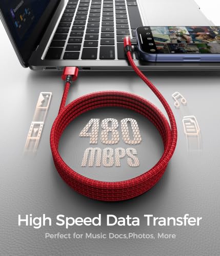 90 Degree USB to USB C Cable 2Pack 10FT Durable Braided USB to USB C Cable - color: Red, size: 10FT, style: USB A to USB C